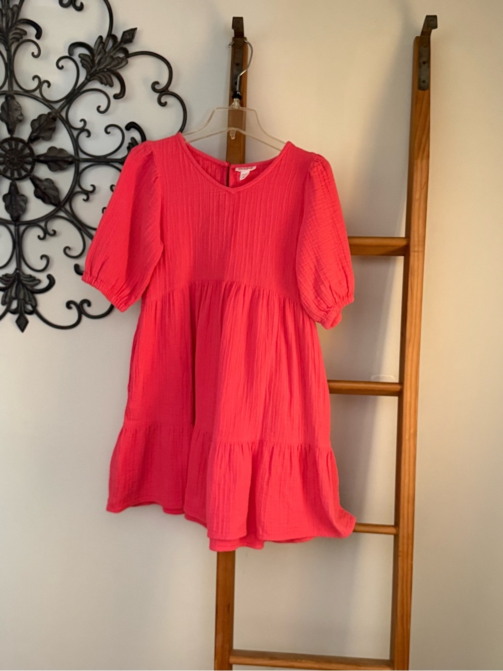 Girls' Bright Pink Tiered Dress